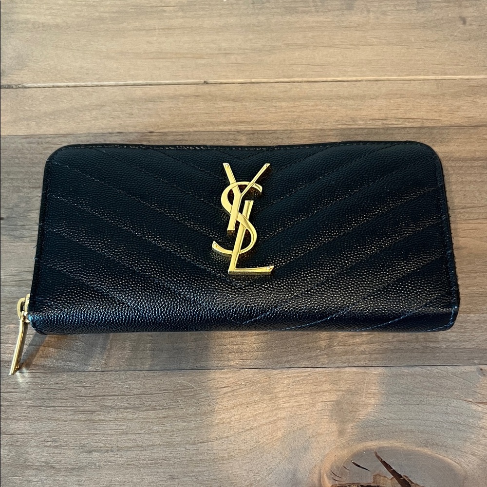 Saint Laurent Black and Gold Wallet